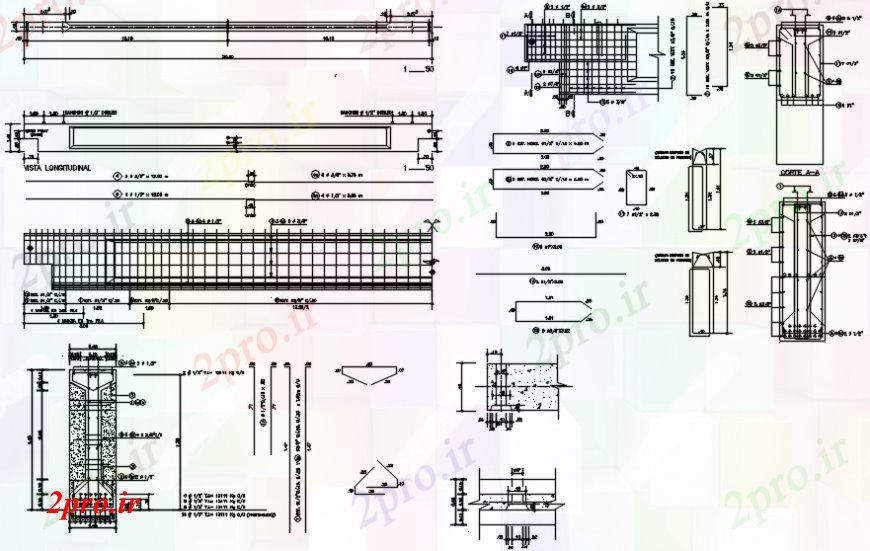 دانلود نقشه جزئیات ساخت پل فضایی بخش پل برش، طرحی و ساخت و ساز جزئیات (کد91601)