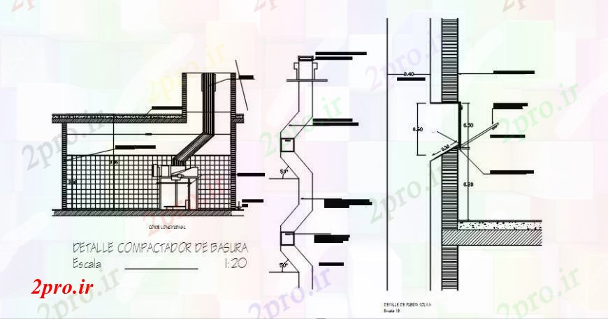 دانلود نقشه جزئیات ساخت و ساز  د طراحی از جزئیات از زباله فشرده   خودرو (کد91775)