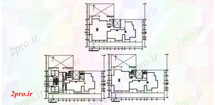 دانلود نقشه مسکونی ، ویلایی ، آپارتمان سیزدهم کف، نقشه پوشش و ساختار جزئیات برای آپارتمان ساخت و ساز 18 در 37 متر (کد91780)