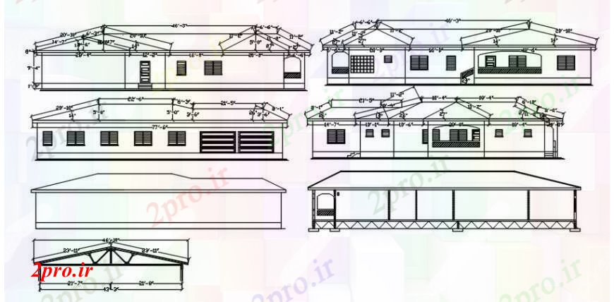 دانلود نقشه مسکونی  ، ویلایی ، آپارتمان  خانه نماات سطح واحد و بخش طراحی جزئیات  (کد91787)