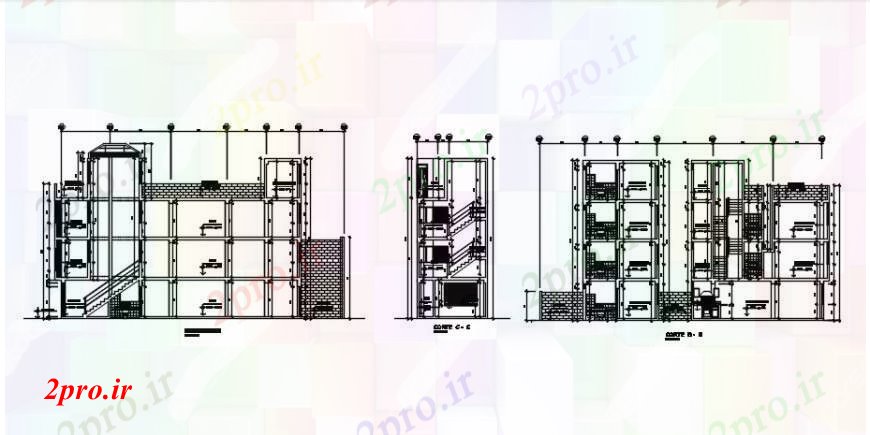 دانلود نقشه مسکونی  ، ویلایی ، آپارتمان  اصلی، و بخش سمت طراحی جزئیات از خانه  (کد91801)