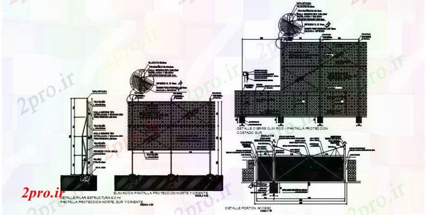 دانلود نقشه طراحی جزئیات ساختار نرده ورزشی بخش مرکز، ساخت و ساز و نصب و راه اندازی جزئیات (کد91846)