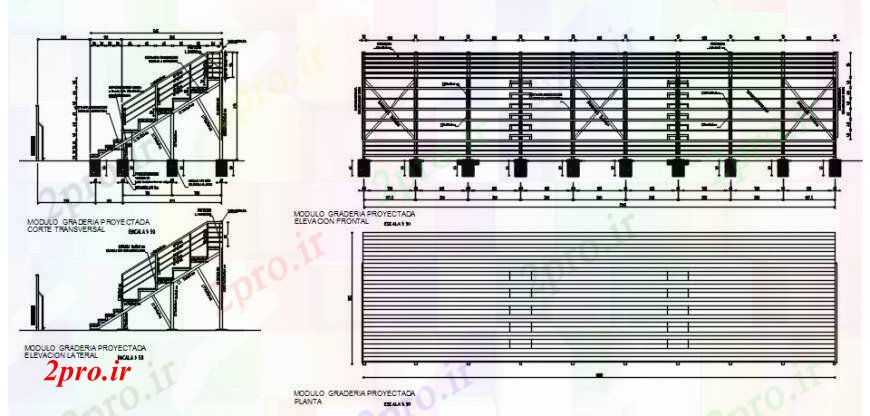دانلود نقشه طراحی جزئیات ساختار باغ  حصار و راه پله بخش ها و نصب و راه اندازی طراحی جزئیات  (کد91848)