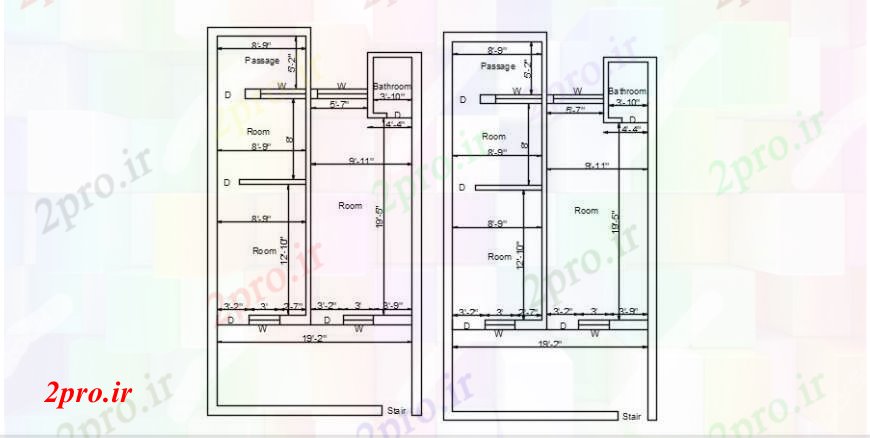 دانلود نقشه هایپر مارکت - مرکز خرید - فروشگاه مجتمع تجاری ساختمان دو طبقه توزیع طرحی 6 در 11 متر (کد91850)