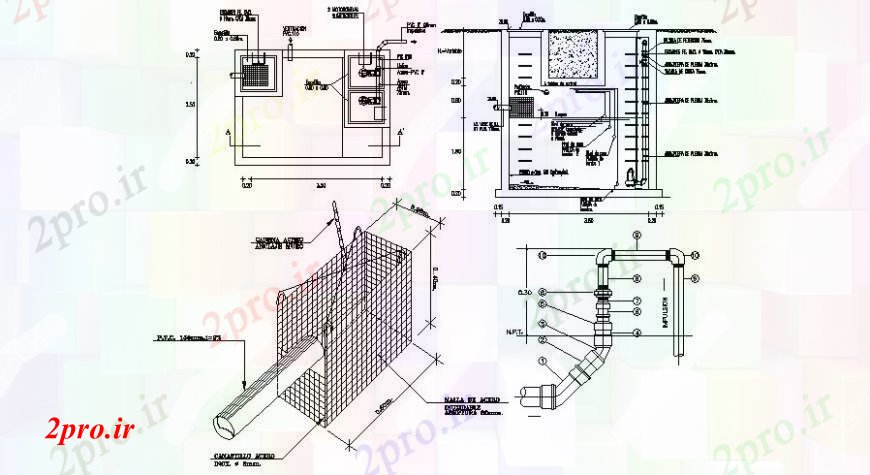 دانلود نقشه جزئیات ساخت و ساز طراحی  دو بعدی  خدمات بخش کلاس   خودرو (کد91867)