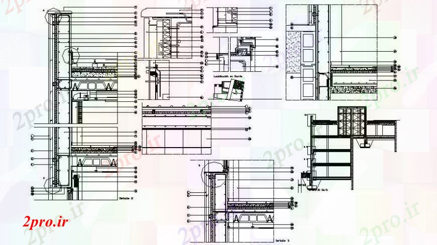 دانلود نقشه جزئیات ساخت و ساز طراحی  دو بعدی  از ساخت و ساز تهویه خودکار   (کد91888)