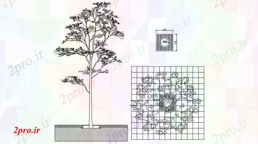 دانلود نقشه درختان و گیاهان طراحی  دو بعدی  درخت  اتوکد نما (کد91893)