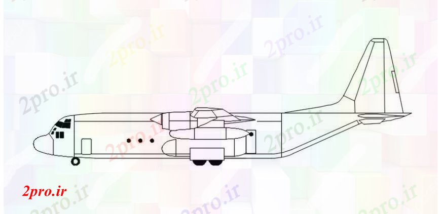 دانلود نقشه بلوک وسایل نقلیه جت مقابل هواپیما  مدل دو بعدی  (کد91900)