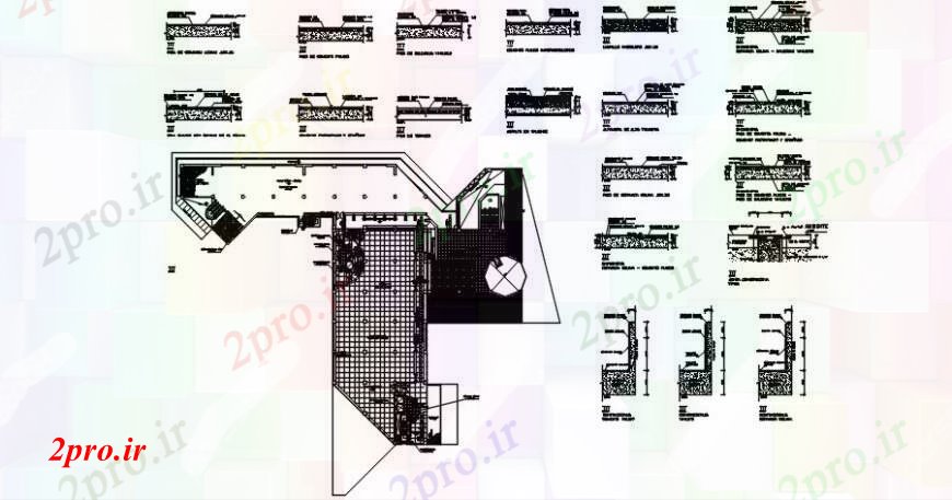 دانلود نقشه جزئیات پله و راه پله طبقه بتنی ساخت و ساز طراحی جزئیات 68 در 75 متر (کد91968)