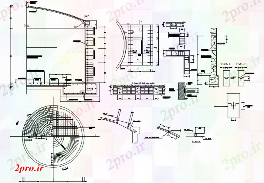 دانلود نقشه جزئیات لوله کشی مخزن بخش مخزن، طرحی و ساختار لوله کشی جزئیات (کد92021)