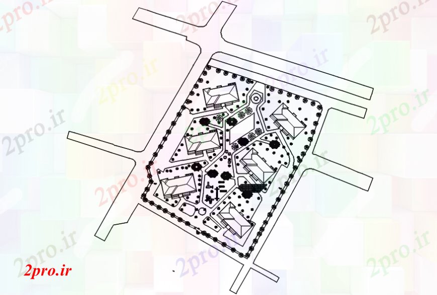 دانلود نقشه جزئیات پروژه های معماری عمومی Vivinda خانه های اجتماعی سایت طرحی و محوطه سازی جزئیات  (کد92050)