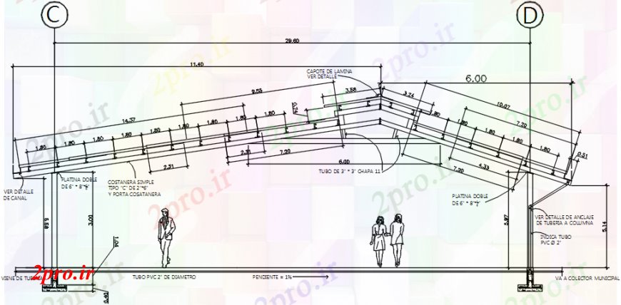 دانلود نقشه طراحی جزئیات ساختار بخش اصلی سقف و ساختار طراحی جزئیات  سازنده (کد92071)