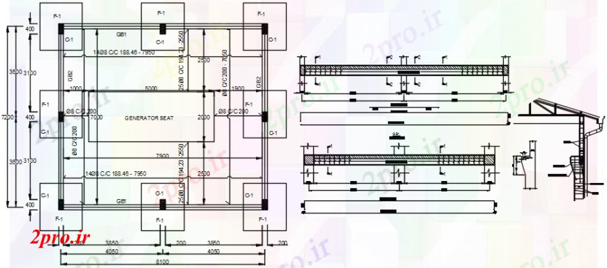 دانلود نقشه بلوک های مکانیکی بخش سازنده ژنراتور و ماشین آلات خانه و جزئیات (کد92109)