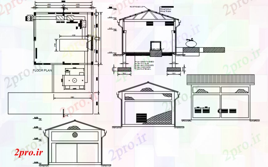 دانلود نقشه مسکونی  ، ویلایی ، آپارتمان  ژنراتور خانه نما، بخش و ساختار جزئیات  (کد92110)