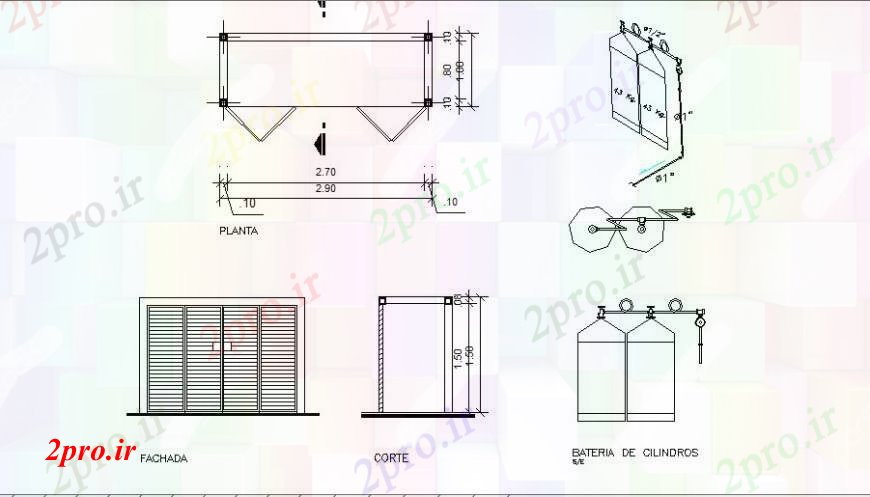 دانلود نقشه جزئیات طراحی در و پنجره دو پنجره درب نما و نصب و راه اندازی خودکار 6 در 8 متر (کد92223)