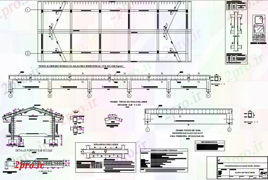 دانلود نقشه طراحی جزئیات ساختار طرحی جلد، ساختار سقف و ستون و تیر جزئیات از مدرسه ساخت (کد92251)
