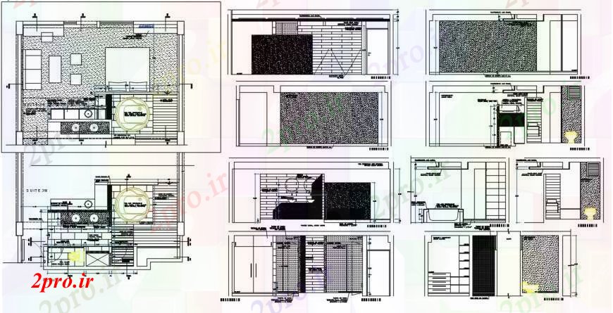 دانلود نقشه  جزئیات دیوار های آجری طراحی  دو بعدی  از آجر کف خانه نما   خودرو (کد92276)