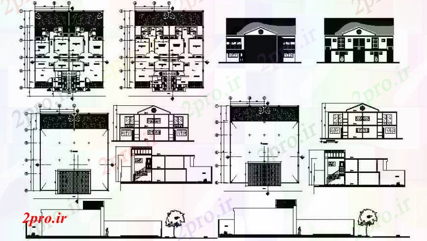 دانلود نقشه مسکونی  ، ویلایی ، آپارتمان  طراحی  دو بعدی  تترا خانه نما خودکار   آشنا (کد92284)