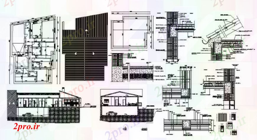 دانلود نقشه جزئیات طراحی در و پنجره طراحی دو بعدی کف طرحی وله خودرو 14 در 21 متر (کد92296)