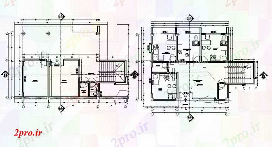 دانلود نقشه  ساختمان دولتی ، سازمانی طبقه توزیع طراحی جزئیات از دفتر شهری ساخت (کد92327)