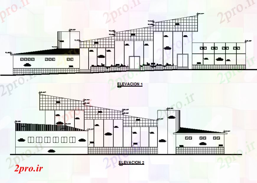 دانلود نقشه تئاتر چند منظوره - سینما - سالن کنفرانس - سالن همایشاصلی و پشت نما طراحی جزئیات از سالن سالن 18 در 42 متر (کد92334)