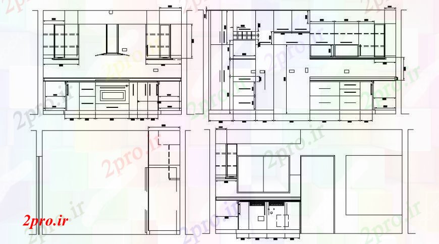 دانلود نقشه آشپزخانه  نما طراحی  از بخش آشپزخانه   خودرو (کد92417)