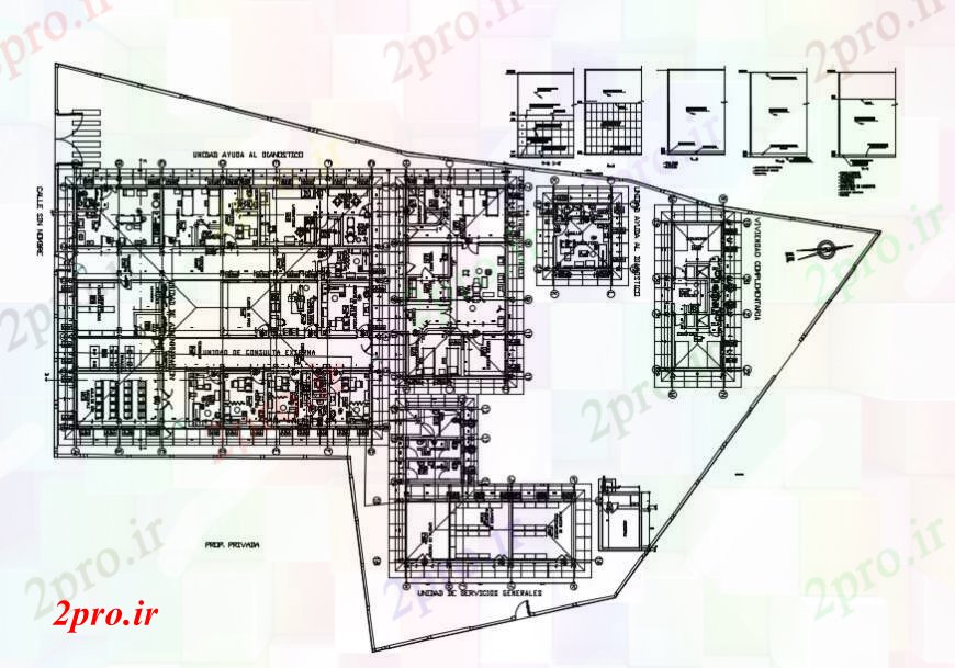 دانلود نقشه مسکونی  ، ویلایی ، آپارتمان  جزئیات طرحی دو بعدی  واحد ساختمان بیمارستان   (کد92471)