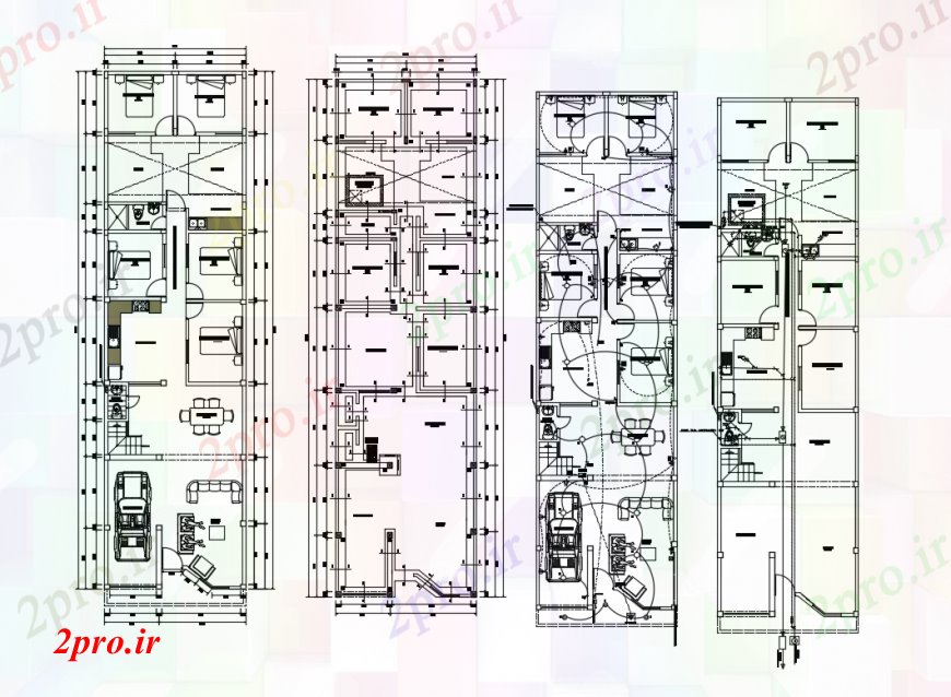 دانلود نقشه جزئیات ساخت و ساز طراحی  دو بعدی  از Proyecto جزئیات   خودرو (کد92485)