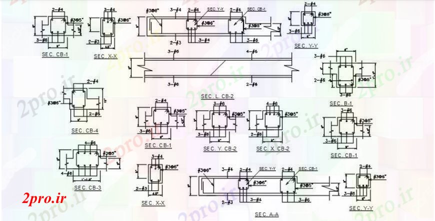 دانلود نقشه طراحی جزئیات ساختار جزئیات ساخت و ساز یک خانه 30 در 56 متر (کد92493)