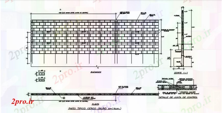 دانلود نقشه جزئیات ساخت و ساز محیط نرده طراحی دیوار دو بعدی    اتوکد (کد92539)