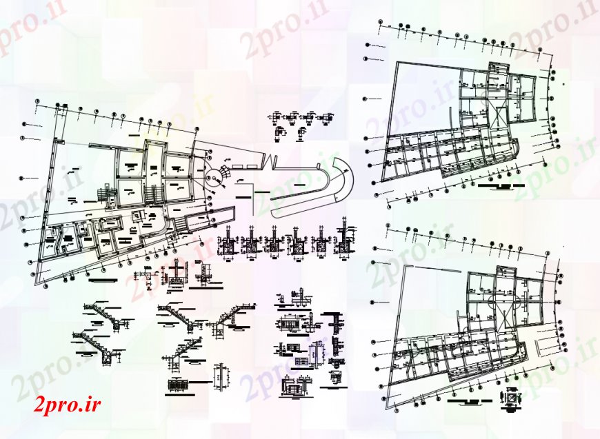 دانلود نقشه مسکونی ، ویلایی ، آپارتمان طراحی دو بعدی آپارتمان نما دفتر خودرو 19 در 20 متر (کد92552)