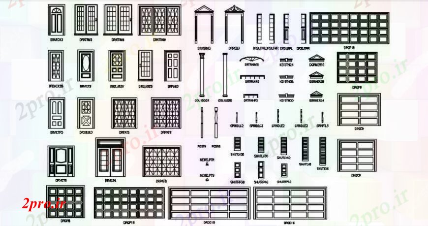 دانلود نقشه جزئیات طراحی در و پنجره   جزئیات درب و   (کد92587)