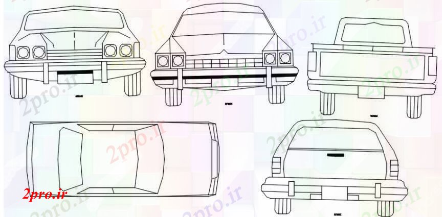 دانلود نقشه بلوک وسایل نقلیه  طراحی جزئیات خودرو بلوک ماشین نما (کد92601)