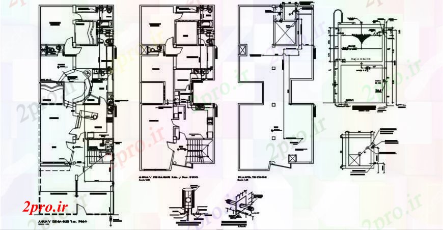 دانلود نقشه جزئیات لوله کشی طرحی  از طراحی های دفتر لوله کشی با مخزن آب جزئیات  (کد92631)