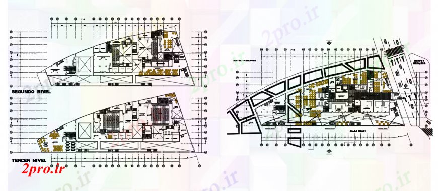 دانلود نقشه معماری معروف طراحی دو بعدی از طرحی معماری خروجی نهایی خودرو 50 در 126 متر (کد92664)