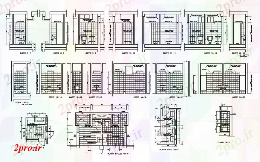 دانلود نقشه جزئیات لوله کشی طراحی دو بعدی شاتر توالت نما خودکار 3 در 5 متر (کد92751)