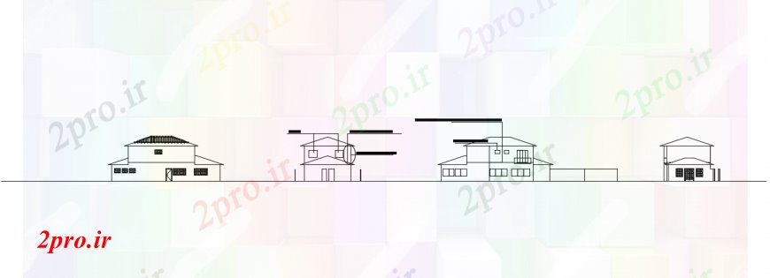 دانلود نقشه مسکونی ، ویلایی ، آپارتمان طراحی دو بعدی نما خانه خودرو 8 در 24 متر (کد92771)