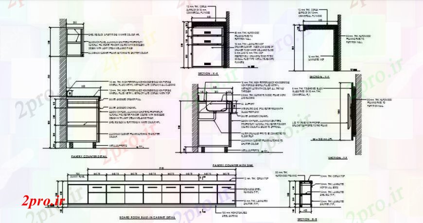 دانلود نقشه طراحی مبلمان بانککابینت اتاق هیئت مدیره و میز اداری و مبلمان بانک 3 در 5 متر (کد92846)