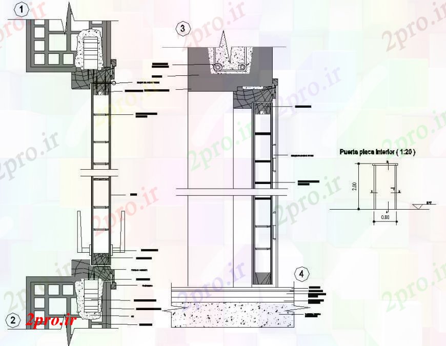 دانلود نقشه جزئیات طراحی در و پنجره  چوب درب فریم، نما و طراحی نصب و راه اندازی جزئیات  (کد92895)