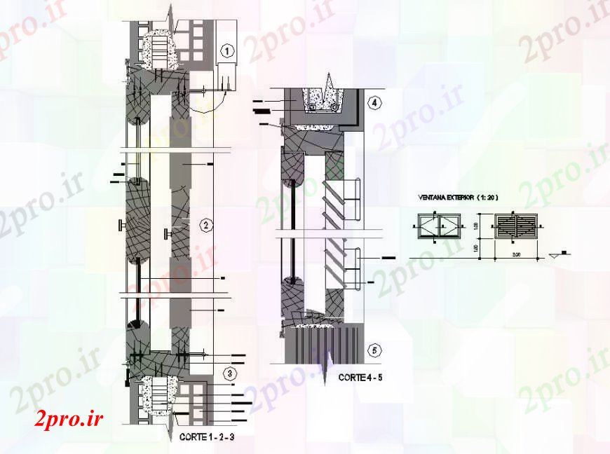 دانلود نقشه جزئیات طراحی در و پنجره  کور چوب نما پنجره و نصب و راه اندازی طراحی جزئیات  (کد92896)