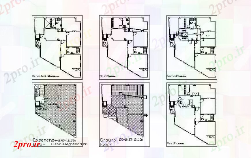 دانلود نقشه مسکونی ، ویلایی ، آپارتمان طرحی طبقه، ساختار و طرحی فریم جزئیات ویلای مسکونی 14 در 18 متر (کد92908)