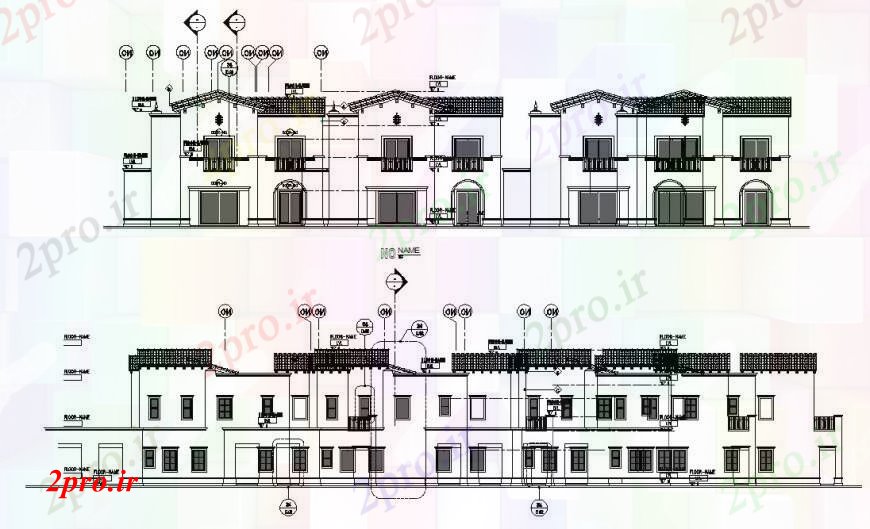 دانلود نقشه مسکونی  ، ویلایی ، آپارتمان  تجملات چند سطح ویلا طرفه نما  (کد92921)