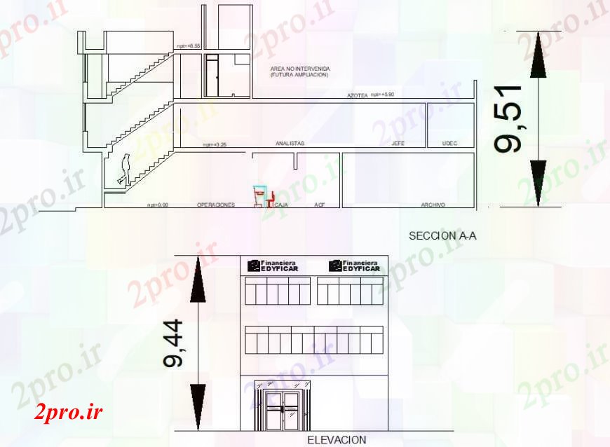 دانلود نقشه ساختمان اداری - تجاری - صنعتی اصلی نما و بخش طراحی جزئیات ساختمان اداری (کد92931)