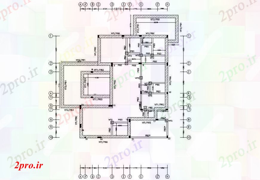 دانلود نقشه طراحی جزئیات ساختار سرو طبقه ویلا طرحی پایه ساختار  (کد92938)