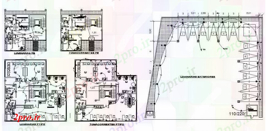 دانلود نقشه ساختمان اداری - تجاری - صنعتی طبقه دفتر طراحی، نصب و راه اندازی الکتریکی و ساختار جزئیات 18 در 18 متر (کد92970)