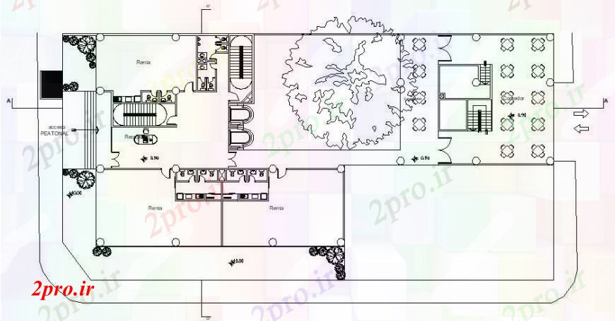 دانلود نقشه ساختمان اداری - تجاری - صنعتی ساختمان شرکت زمین توزیع کف طرحی های 13 در 26 متر (کد92971)