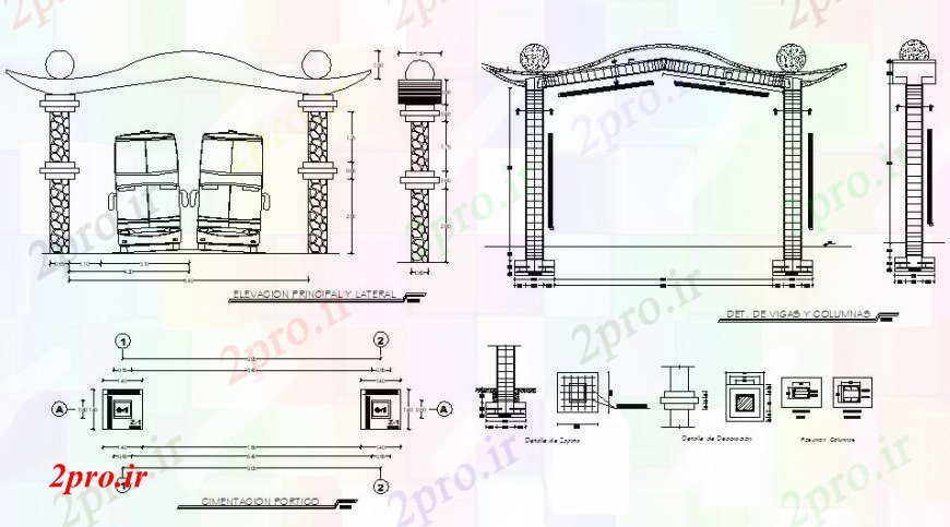 دانلود نقشه طراحی جزئیات ساختار روستای ورودی نما دروازه، طرحی و ساختار طراحی جزئیات  (کد93000)