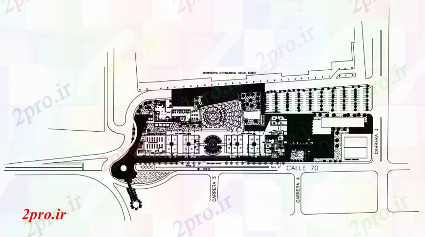 دانلود نقشه ساختمان اداری - تجاری - صنعتی طراحی  دو بعدی  از Aero مرکز طبقه اول   خودرو (کد93003)