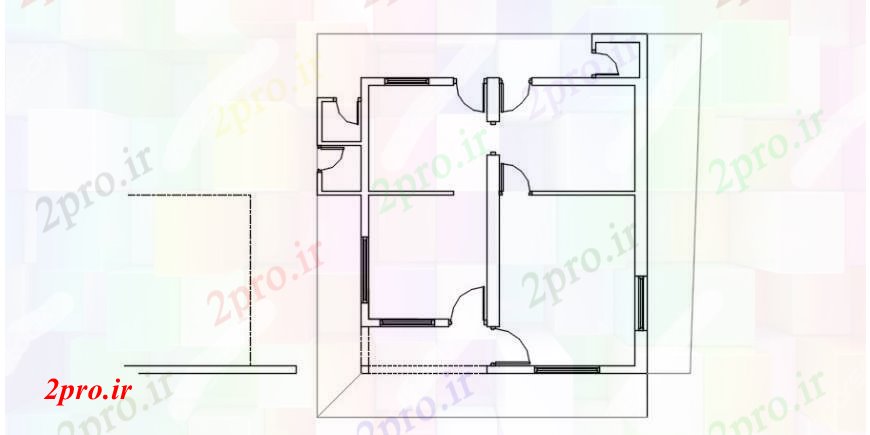 دانلود نقشه مسکونی ، ویلایی ، آپارتمان فاصله مفهوم مدل خانه 9 در 9 متر (کد93070)