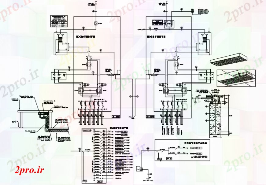 دانلود نقشه برق مسکونی سحر نمودار و نصب و راه اندازی برق برای جزئیات ویلا 14 در 17 متر (کد93215)